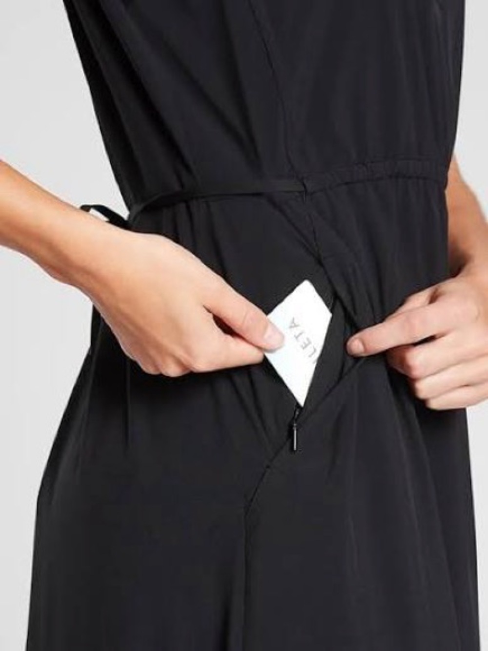 Athleta Marlow Black Sleeveless V-Neck Maxi Dress with Side Slits - Picture 5 of 15
